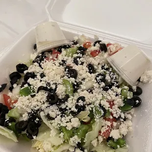 The Greek Salad is always made with fresh crunchy veggies! Go for the combo!