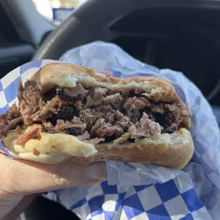 Chopped brisket sandwich