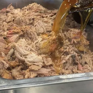 Tender pulled pork