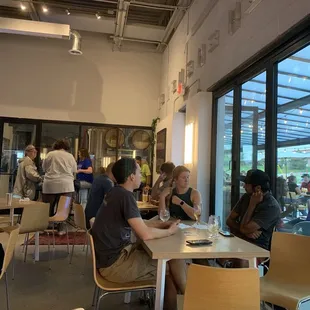 Indoor space adjacent to patio