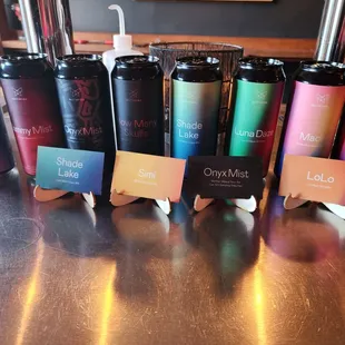 a variety of cans of beer
