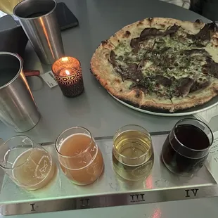 Carozza Pizza and Beer Flight