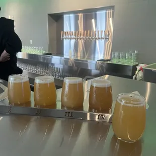 Flight of all the hazy IPAs! The double IPA (canvas series 1A) is so deliciously dangerous