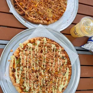 Chicken Masala Elote Pizza
