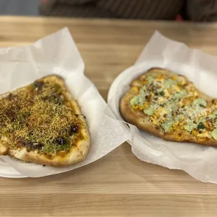 Samosa Smash Pizza and Elote Pizza