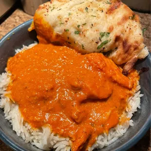 Butter Chicken Basmatti Rice Garlic Naan