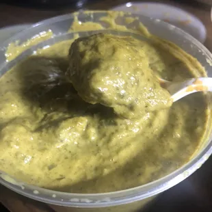 Lamb Saag. The lamb was tender but the sauce tasted a bit off