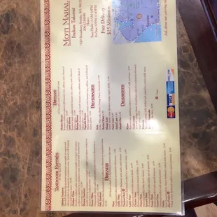 menu