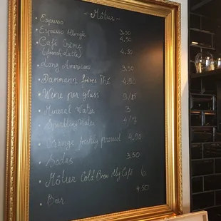 Drink menu - I forgot to take a pic of the wine list ooops