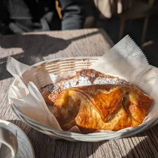 Ham and cheese and almond croissants