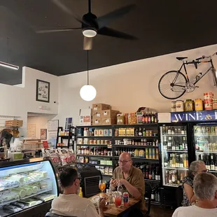 Deli case and takeout ordering area.