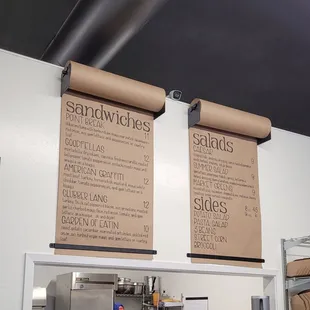 Menu with prices