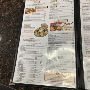 the menu