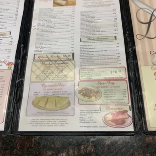 menu