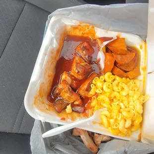 a meal in a car
