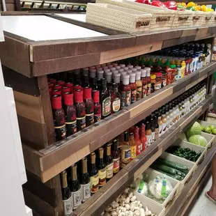 Basic food items.  No need to run up to the store for just one thing.