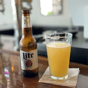 Austin Cider on tap and a Miller Lite!