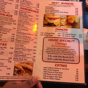 It's a nice small menu easy to translate informative on the food and prices.