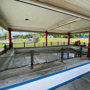 Closed down bumper boat area.