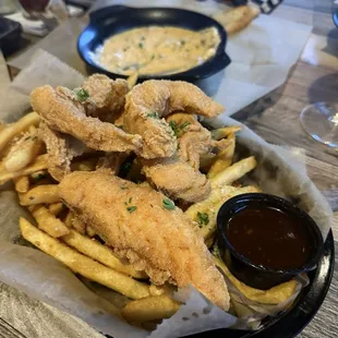 Chicken tenders + sweet chipotle bbq sauce