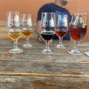 They don't sell flights on the weekends but do sell two 2oz pours per person to "create a flight-ish"