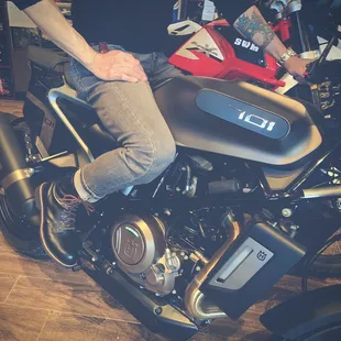 2020 Husqvarna Svartpilen 701 on the showroom floor.