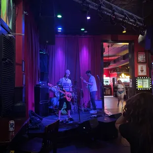 a band playing on stage