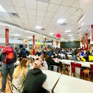 people eating at tables