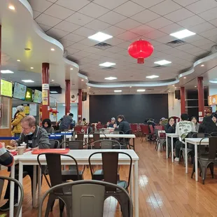 people eating at tables