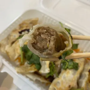 Shrimp was mixed with meat
