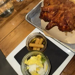 Radish and kimchi sides