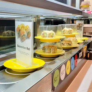 Beaverton Roll, notice how the signs list roll ingredients