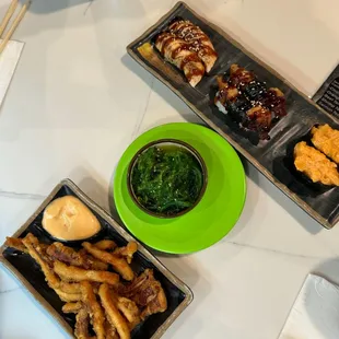 Calamari, Seaweed Salad, Unagi &amp; Creamy Scallop