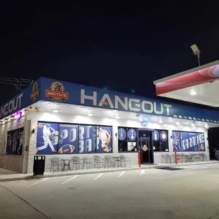 the outside of a hangout
