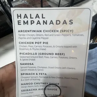 menu