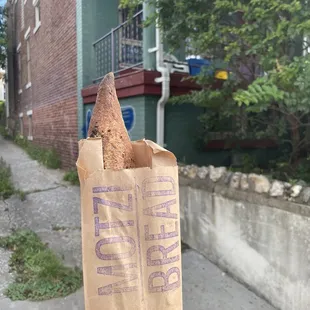 Everything baguette straight from the oven and so hot