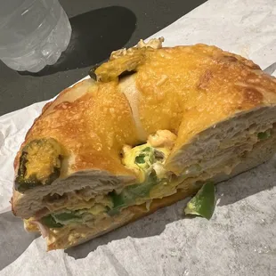 a sandwich cut in half