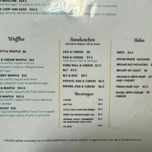 the menu