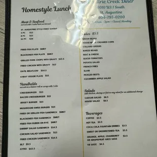 the menu