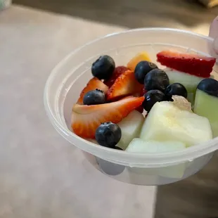 A &quot;bowl&quot; of fruit for $4.95 which is laughable.
