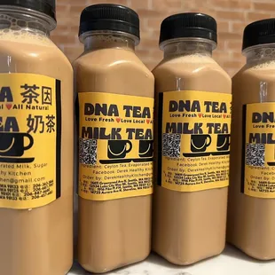 Special bottles milk tea we can&apos;t resist! Second time we ordered !! Yummy