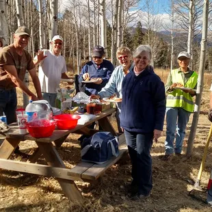Volunteers building the Aspen Tree easy trail in 2016