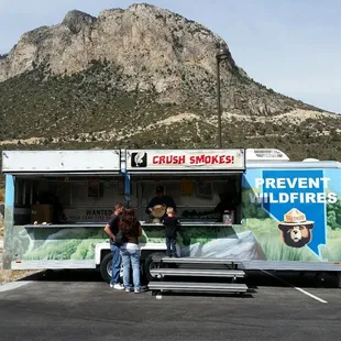 Tge Smokey the Bear attraction taught kids the dangers of forest fires. Fletcher Peak in background.