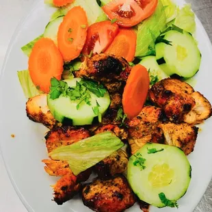grilled chicken and vegetables