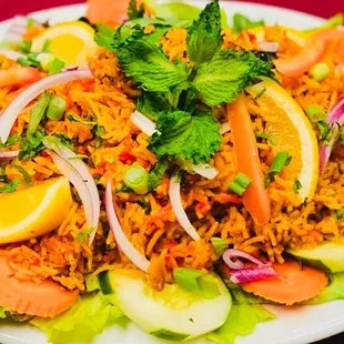 a plate of vegetable salad