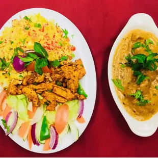 two plates of food