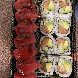 a variety of sushi