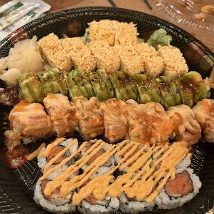 Top to Bottom: White Mountain Roll, Orochi Roll, Steeler Roll, Spicy Tuna Roll