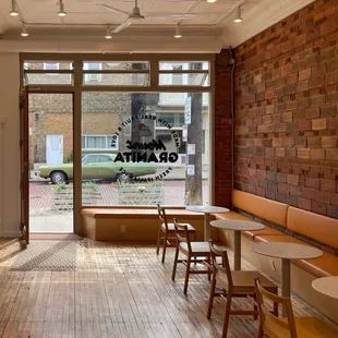the inside of a restaurant