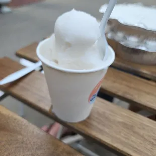 a cup of ice cream